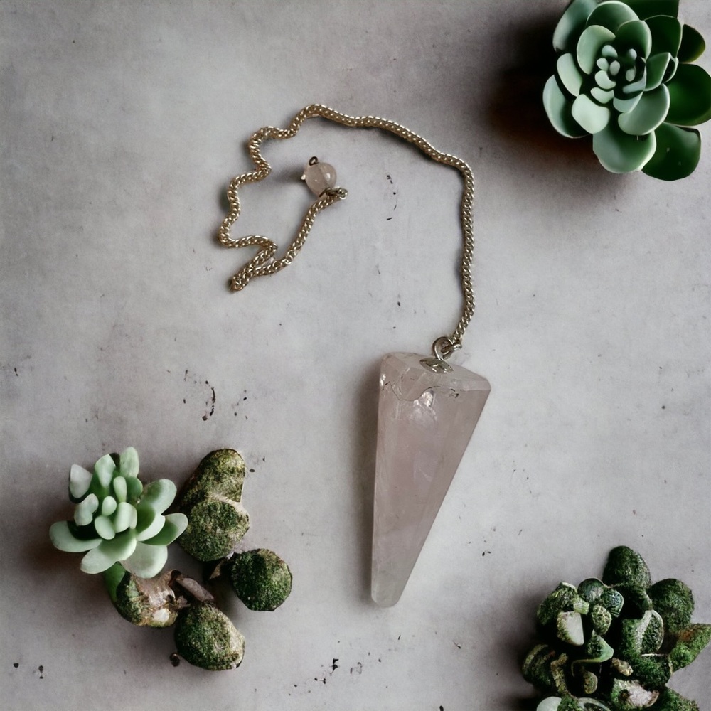 Rose quartz Crystal pendulum